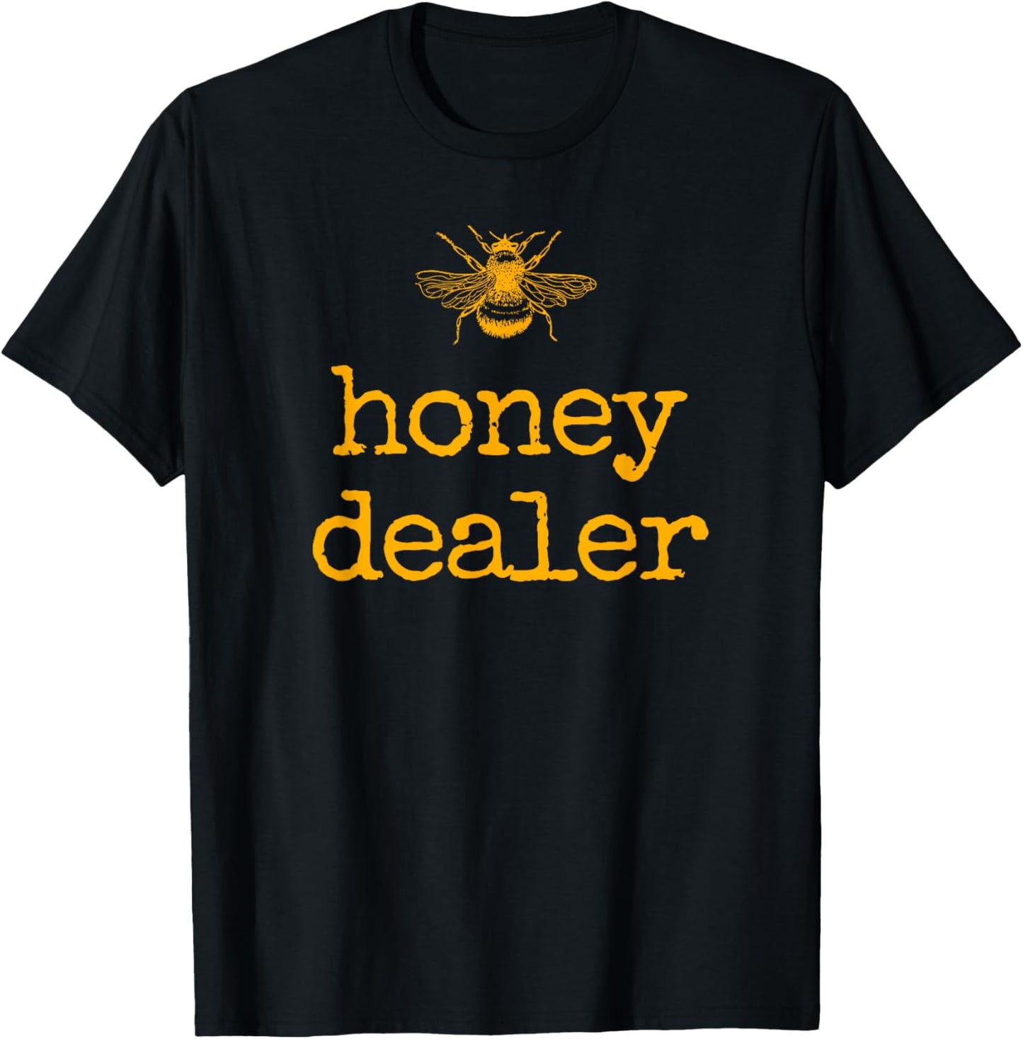 Honey Dealer Retro Honeycomb Honey Bees Funny Beekeeping T-Shirt - T-Shirt | Black