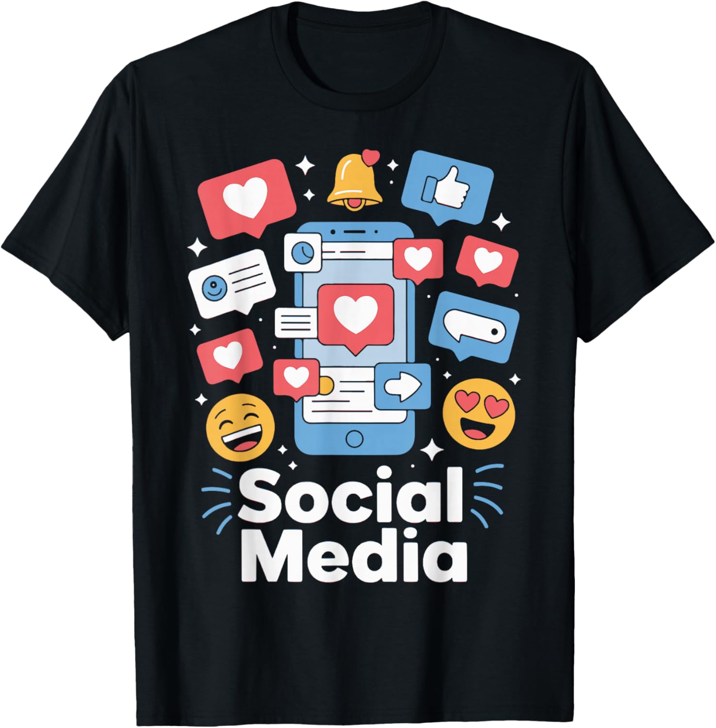 Social Media Icon Influencer Content Creator Filming Vlogger T-Shirt - T-Shirt | Black