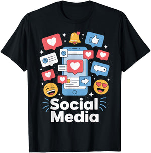 Social Media Icon Influencer Content Creator Filming Vlogger T-Shirt - T-Shirt | Black