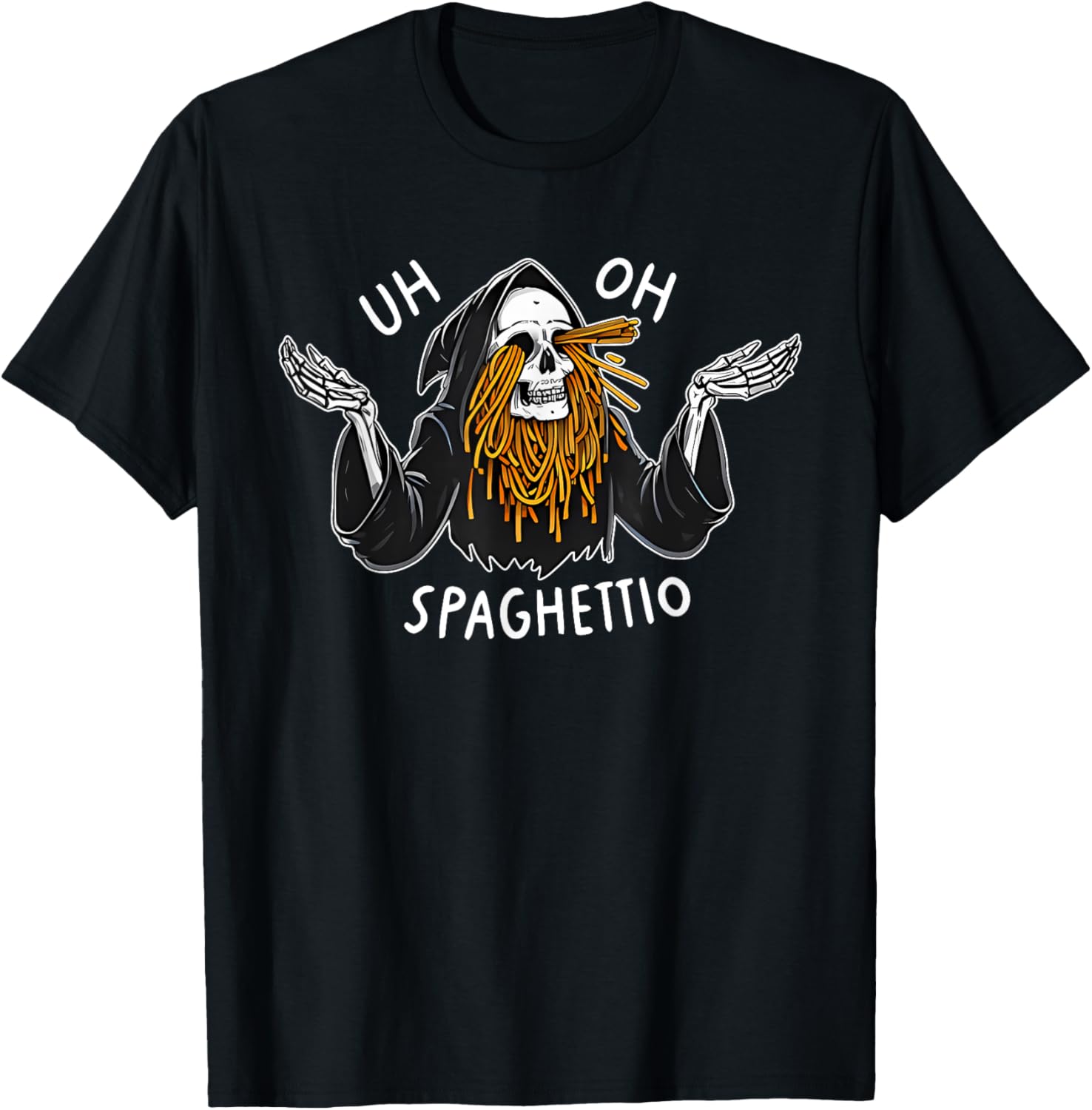 Uh Oh Spaghettio Halloween - -Adults, Black, Small, Short Sleeve, , Halloween novelty T-Shirt - T-Shirt | Black