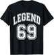 Legend 69 Number Varsity Team - 69th Birthday & 69 Years Old T-Shirt - T-Shirt | Black