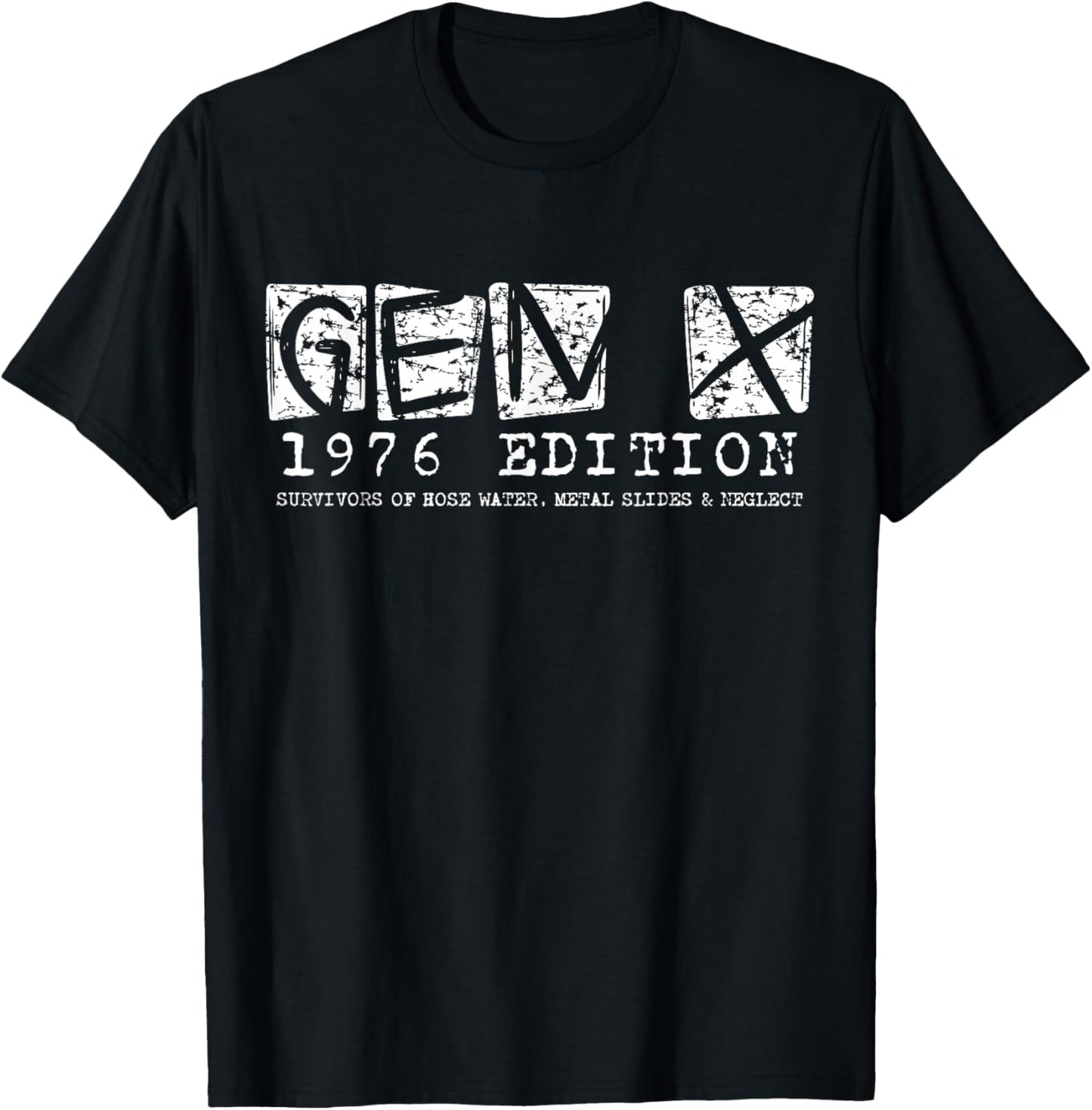 Gen X 1976 Edition 50th Birthday Retro Generation X Gen Xer T-Shirt - T-Shirt | Black