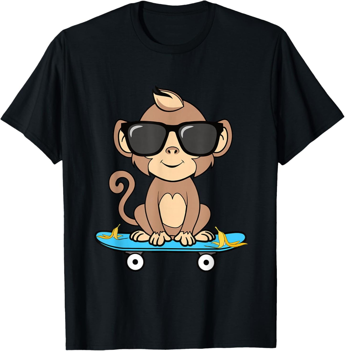 Funny Cool Monkey Skateboard Ape Boys Kids T-Shirt - T-Shirt | Black