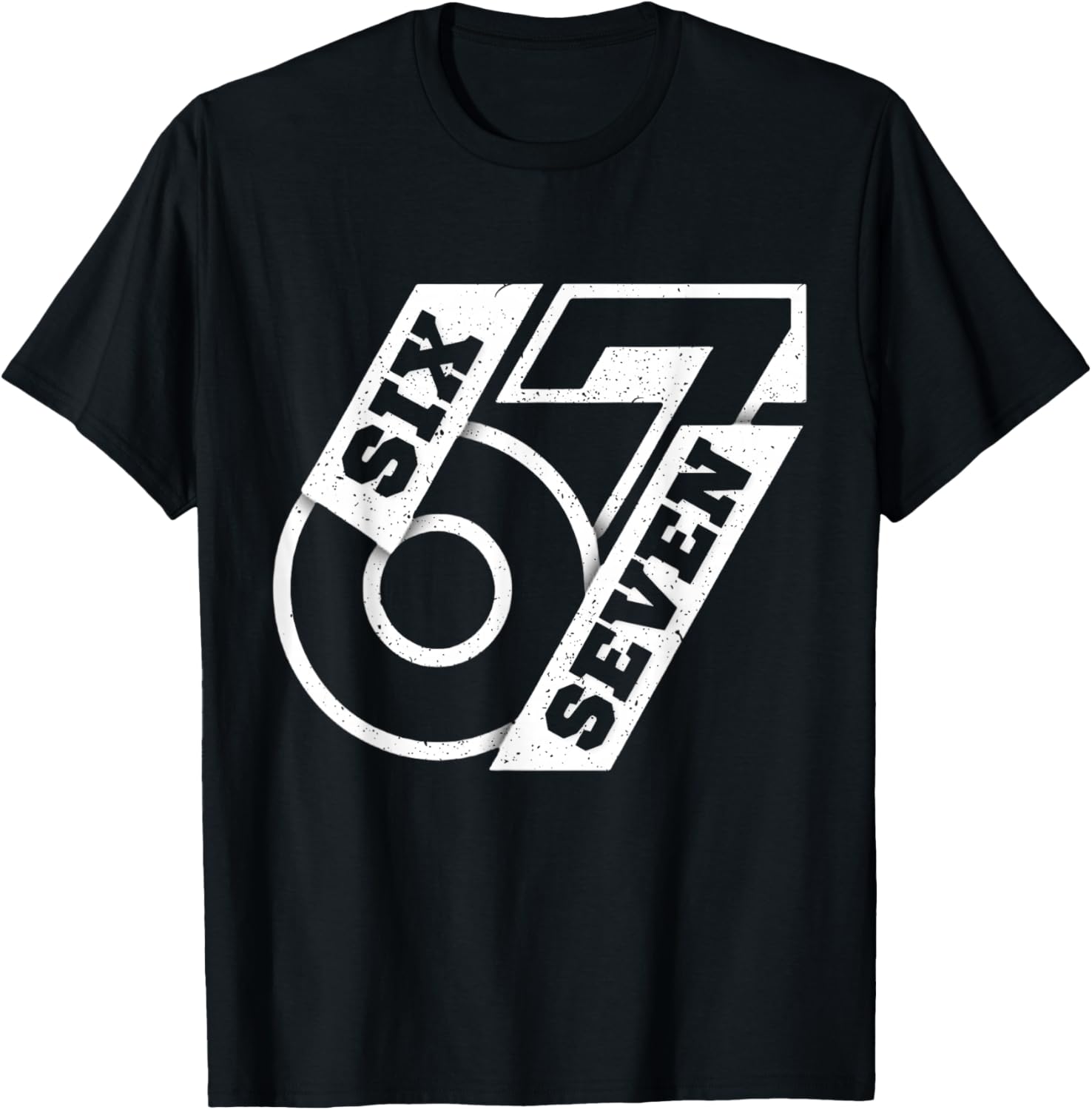Funny Six Seven 6 7 Meme 67 T-Shirt - T-Shirt | Black
