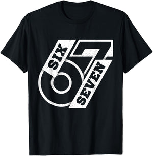 Funny Six Seven 6 7 Meme 67 T-Shirt - T-Shirt | Black