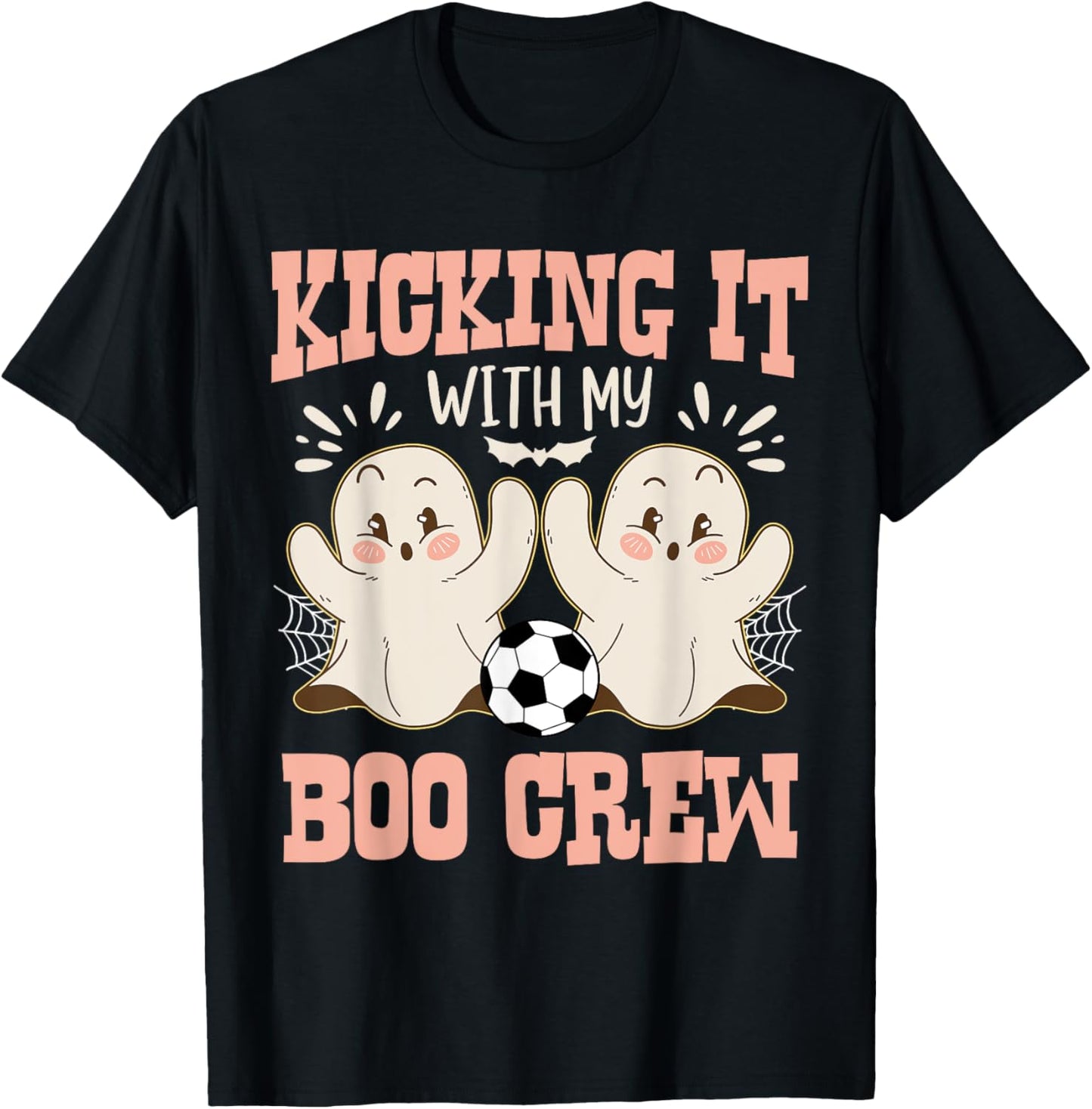 Spooky Halloween Soccer Kicking It With My Boo Crew T-Shirt - T-Shirt | Black