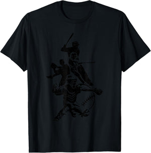 Baseball Gifts Catcher Pitcher Batter Youth Baseball T-Shirt - T-Shirt | Black