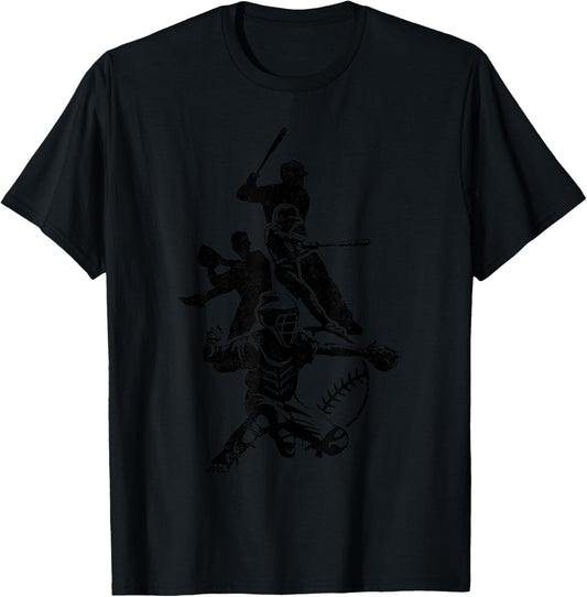 Baseball Gifts Catcher Pitcher Batter Youth Baseball T-Shirt - T-Shirt | Black