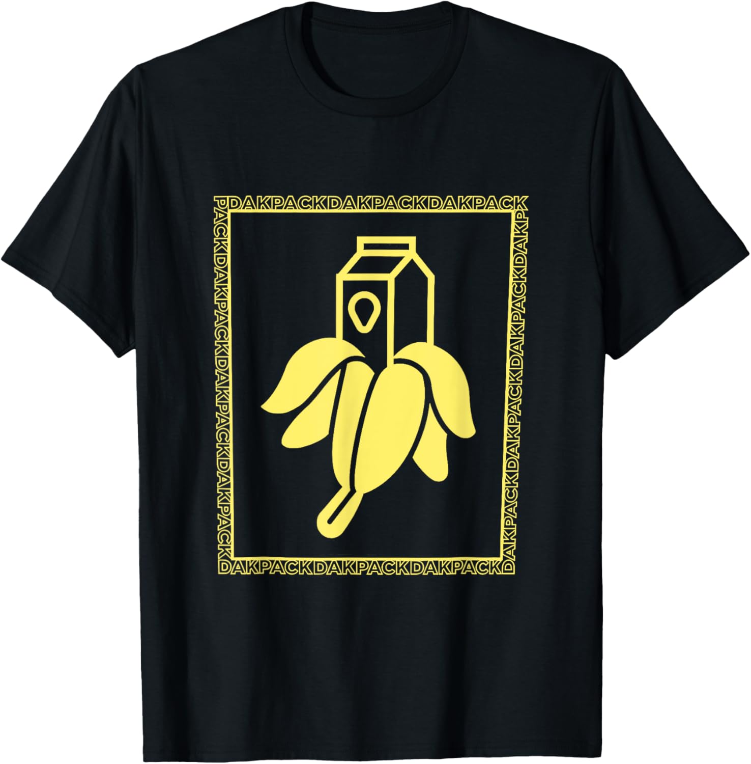 Milky Banana Funny Text Dakpack Vintage Women Kids T-Shirt - T-Shirt | Black