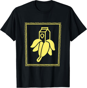Milky Banana Funny Text Dakpack Vintage Women Kids T-Shirt - T-Shirt | Black