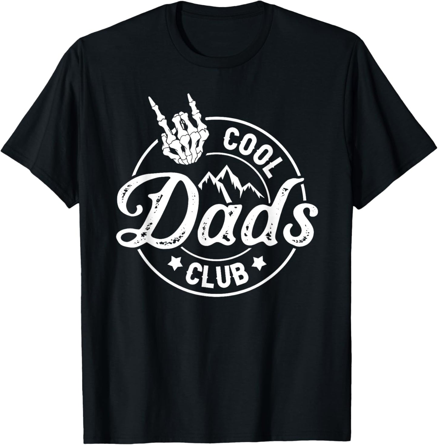 Funny Dad Fathers Day Cool Dads Club Skeleton Hand T-Shirt - T-Shirt | Black