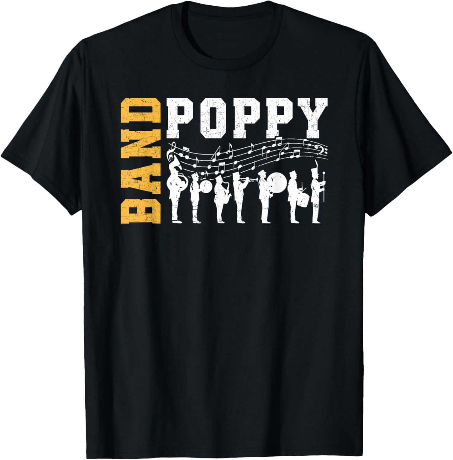 Band Poppy Proud Marching Band Poppy Grandpa T-Shirt - T-Shirt | Black