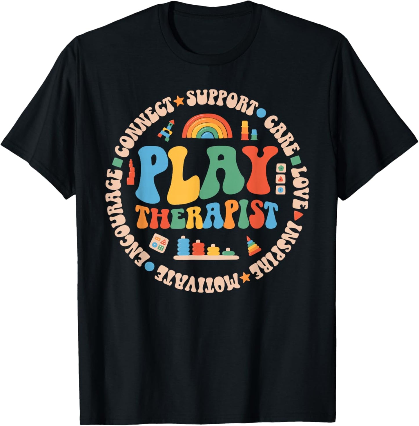 Play Therapist Appreciation Circle Play Therapy T-Shirt - T-Shirt | Black