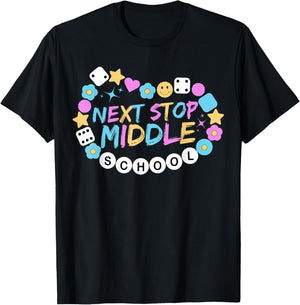 Next Stop Middle School Groovy Elementary School Graduation T-Shirt - T-Shirt | Black