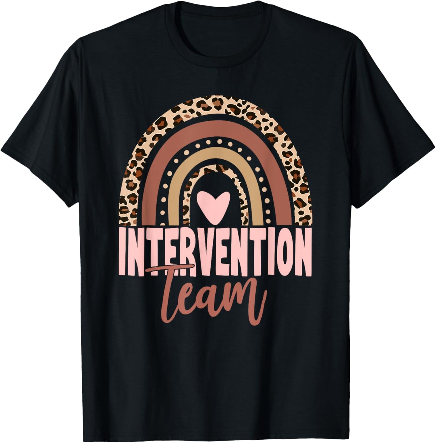 Rainbow Intervention Teacher Team Early Intervention Squad T-Shirt - T-Shirt | Black