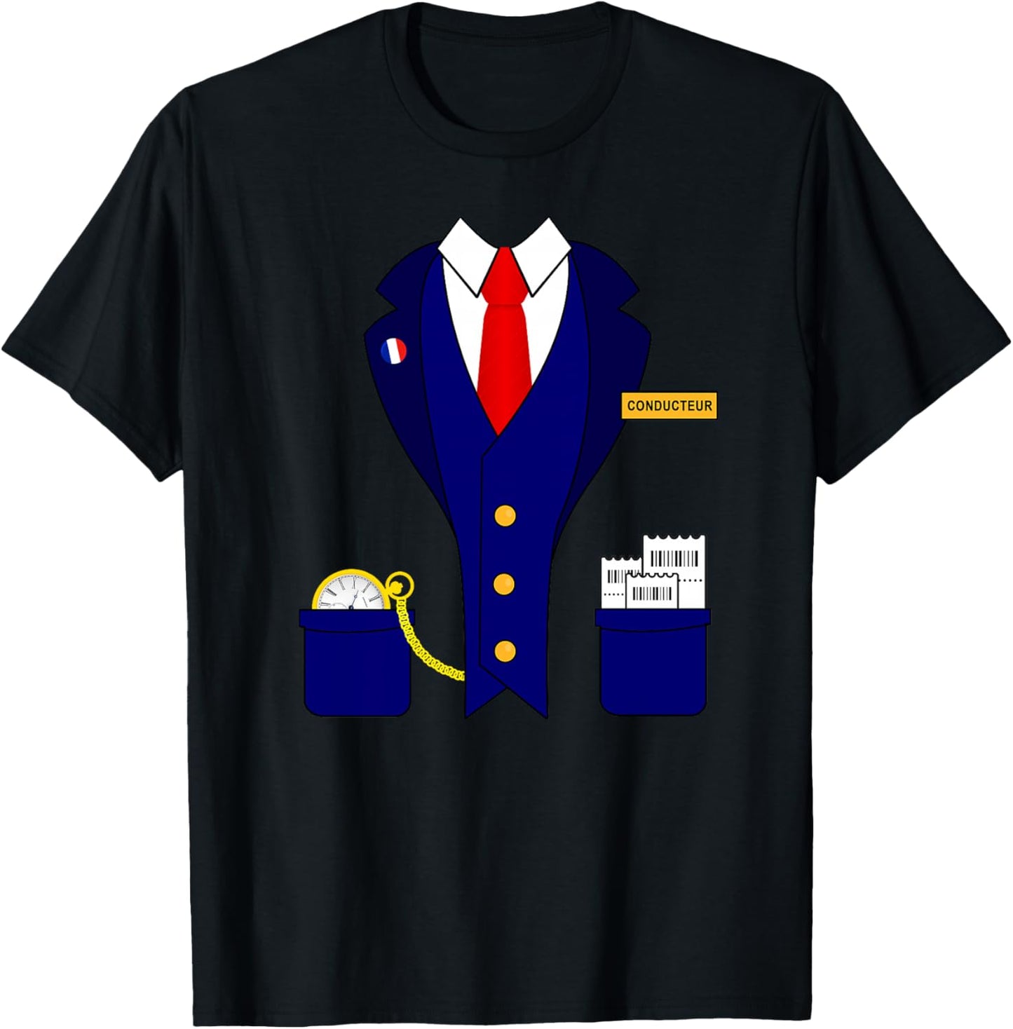 Costume Conducteur Train Locomotive Chemin de Fer Miniature Haut de Gamme T-Shirt - T-Shirt | Black