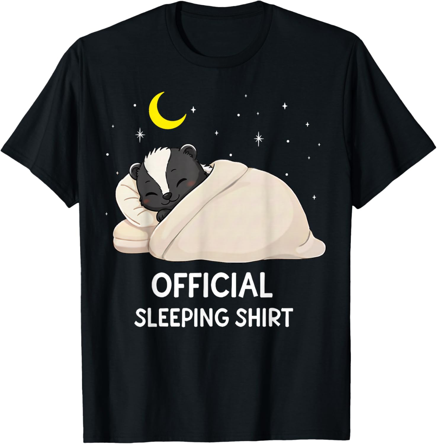 Funny Skunk Official Sleepshirt Pajama Zoo Boys Girls Kids T-Shirt - T-Shirt | Black