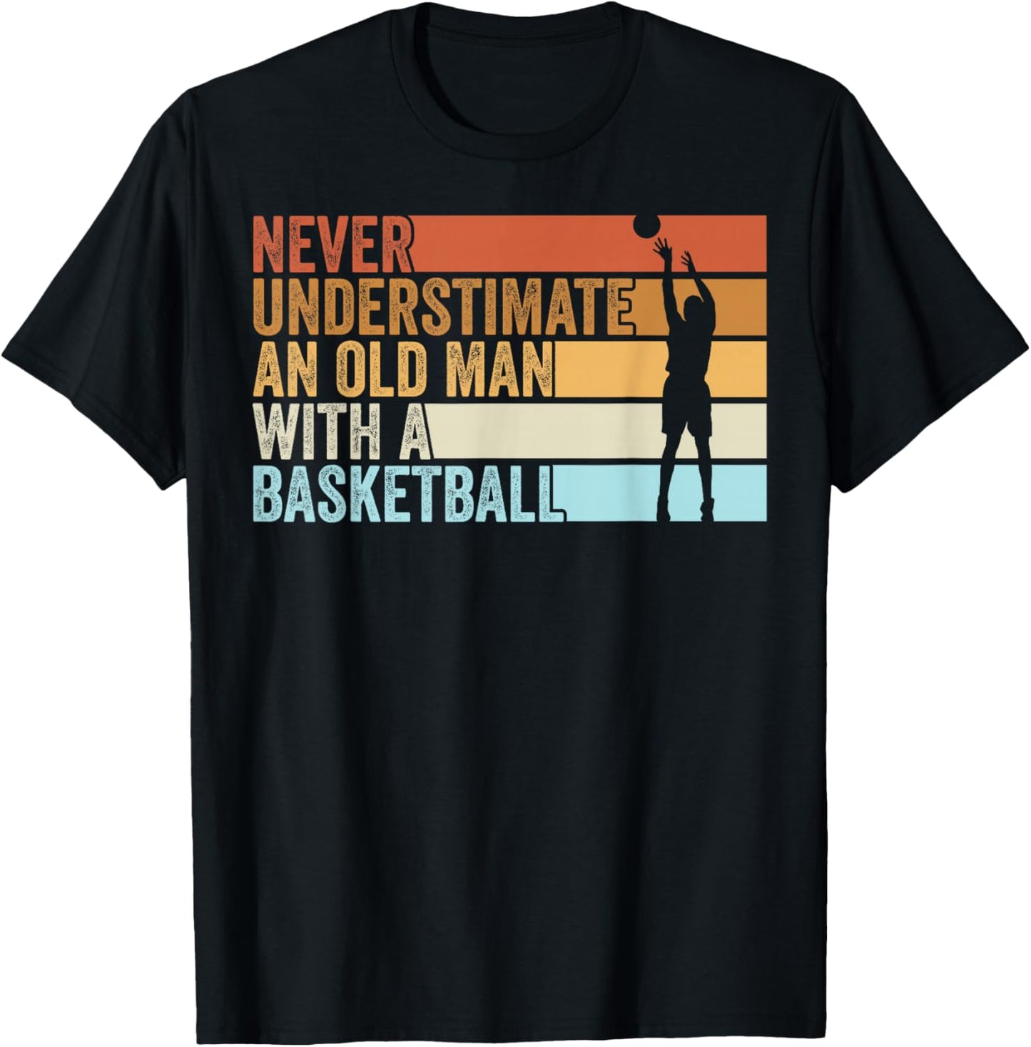Grafik An Old Man With A Basketball Sport Basketball Spieler T-Shirt - T-Shirt | Black