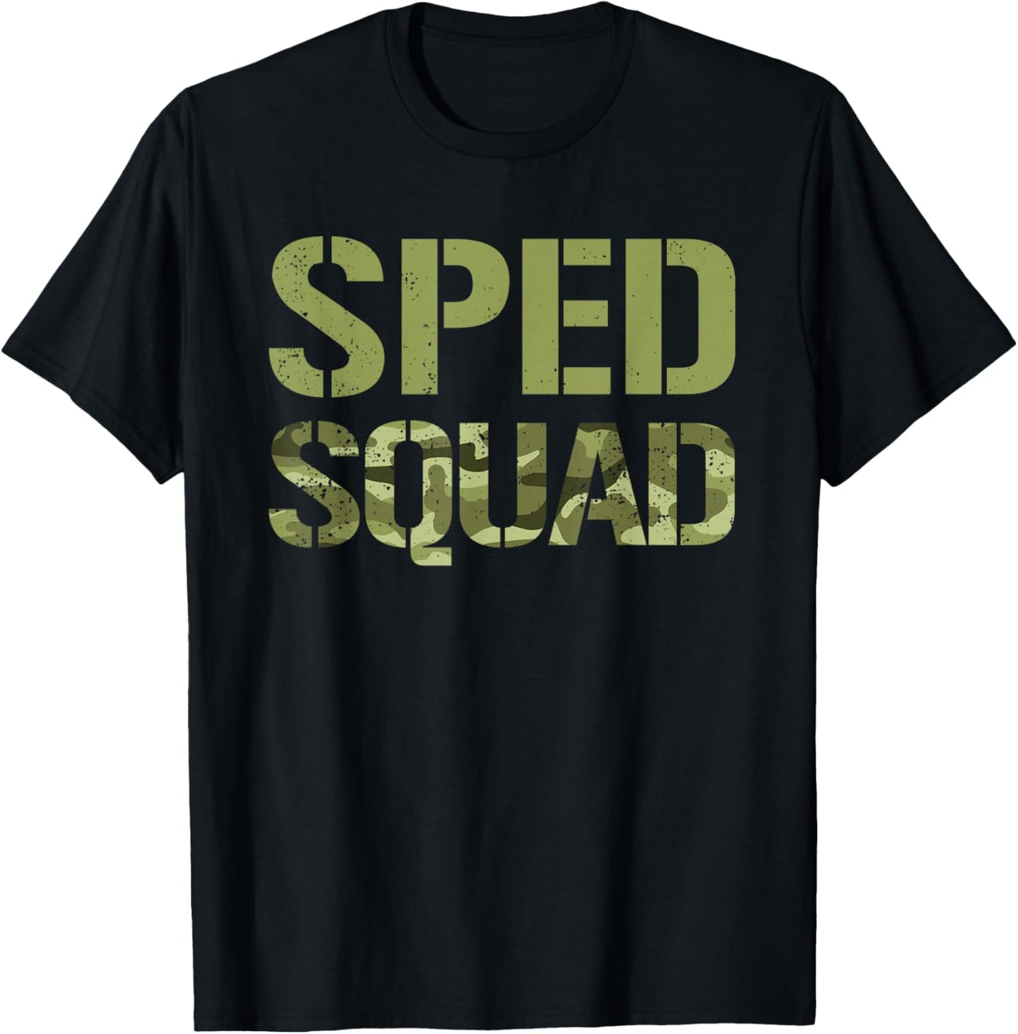 Camo Special Education Camouflage Retro Camo SPED Squad T-Shirt - T-Shirt | Black
