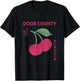 Door County Wisconsin Pink Cherries Vintage T-Shirt - T-Shirt | Black