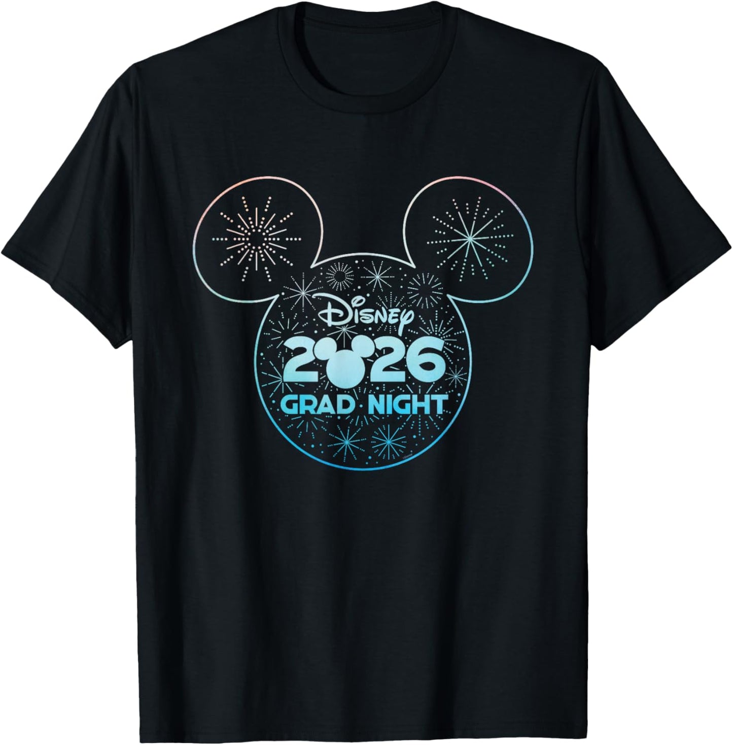 Disney Mickey Mouse Grad Night 2026 Graduation Fireworks T-Shirt - T-Shirt | Black