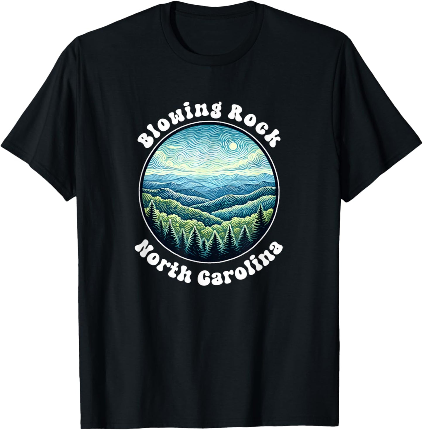 Blowing Rock North Carolina Mountains Vacation Souvenir T-Shirt - T-Shirt | Black