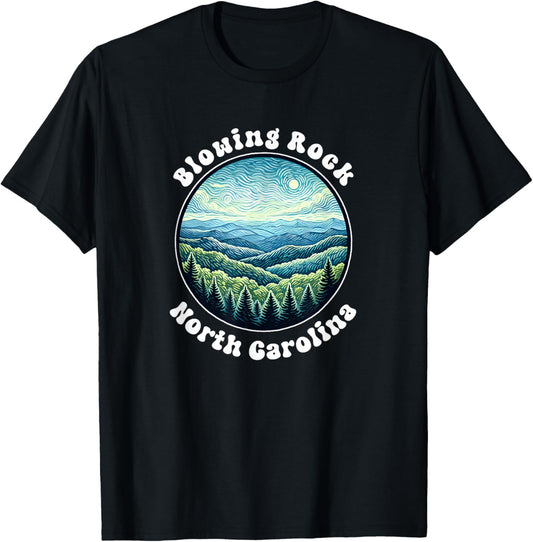 Blowing Rock North Carolina Mountains Vacation Souvenir T-Shirt - T-Shirt | Black