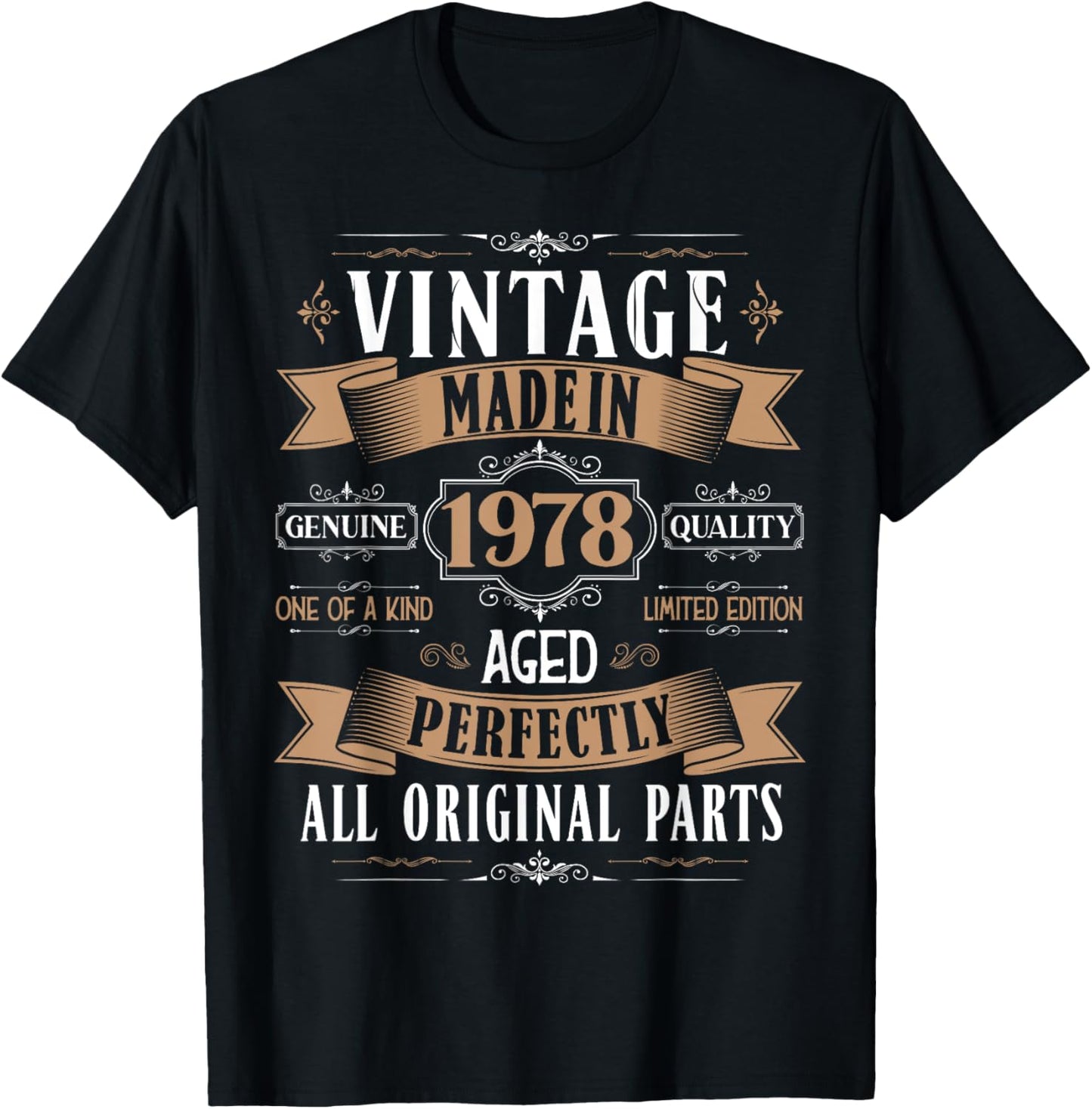 Vintage 47th birthday men Born 1978 47 years old Bday T-Shirt - T-Shirt | Black