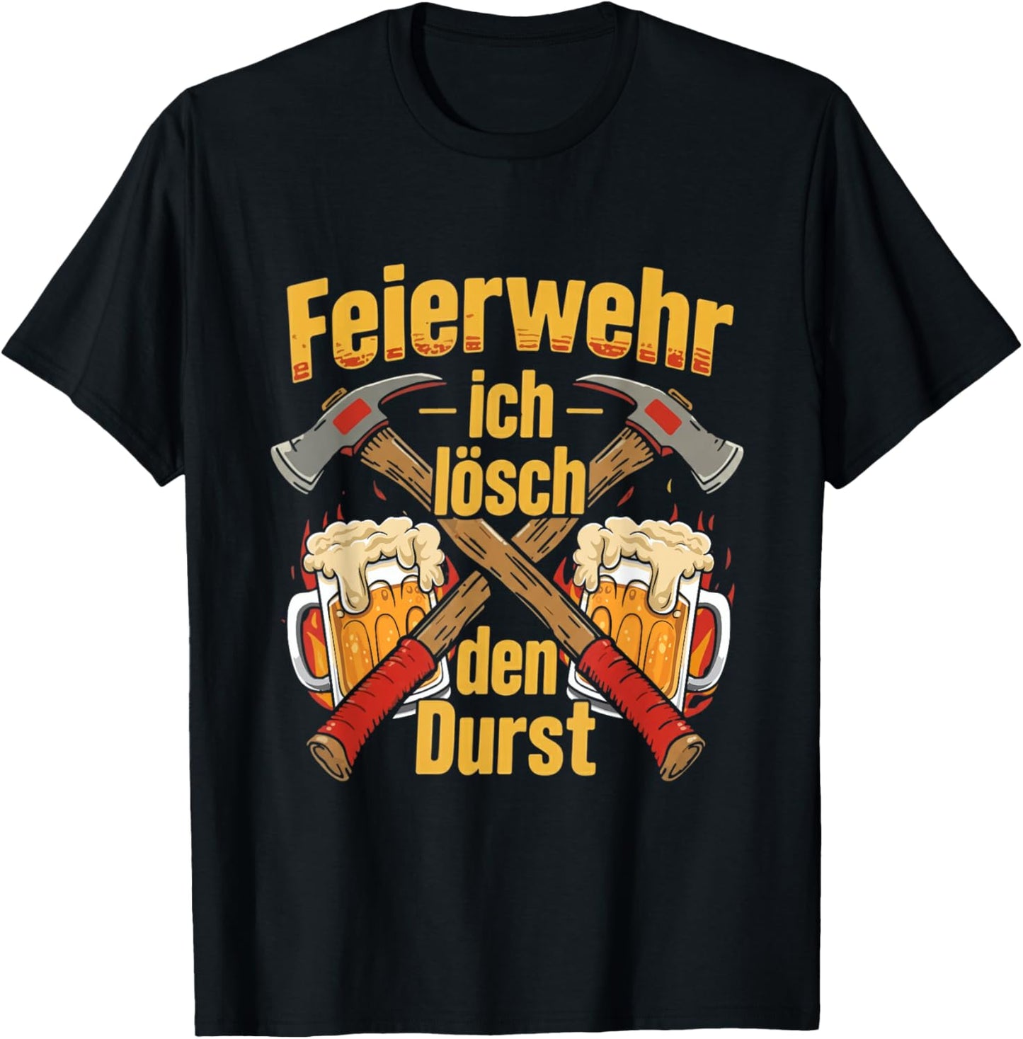 Celebration Fire Brigade Beer Funny Word Game Men Women T-Shirt - T-Shirt | Black
