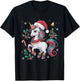Cute Unicorn Christmas Girls Kids Toddler Xmas Santa Unicorn T-Shirt - T-Shirt | Black