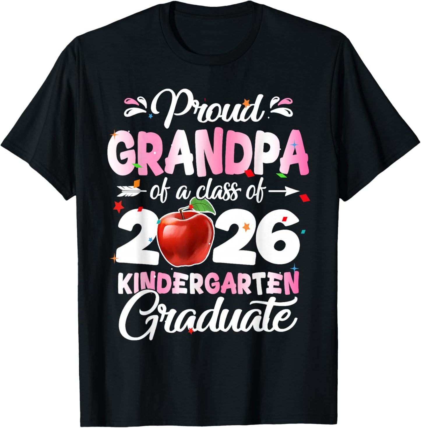 Proud Grandpa of A Kindergarten Graduation Class of 2026 T-Shirt - T-Shirt | Black