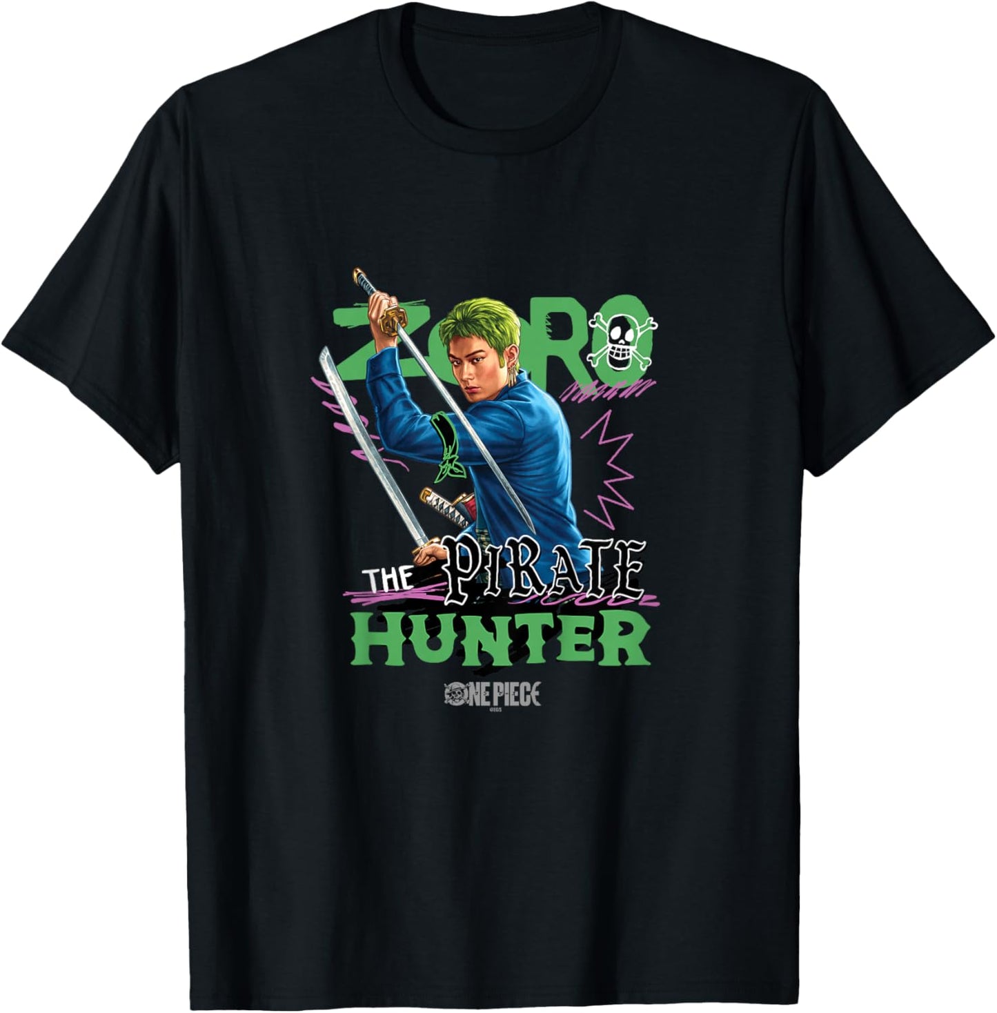 One Piece Zoro Wanted Kids Officially Licensed T-Shirt - T-Shirt | Black