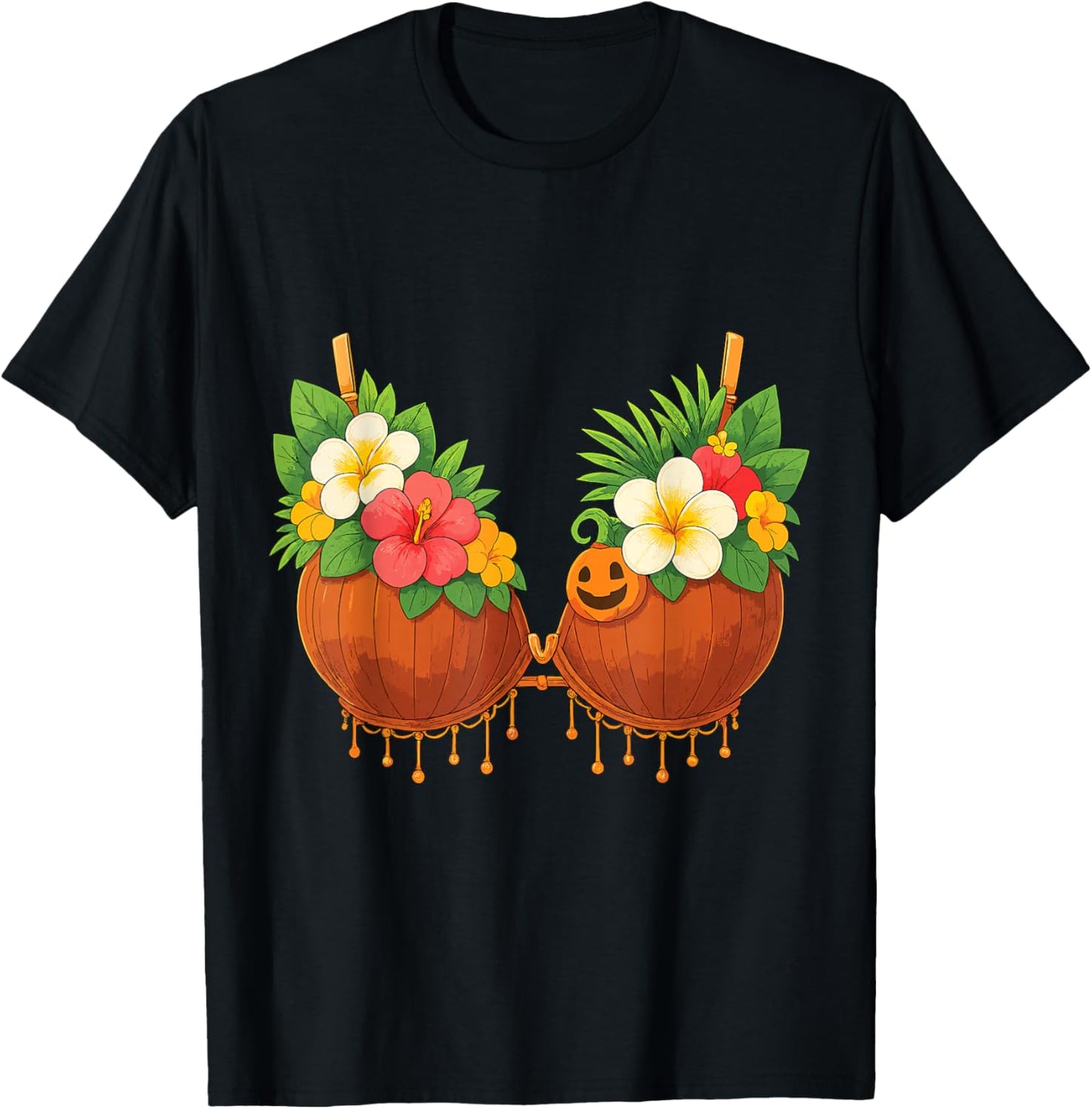 Coconut Bra DIY Hawaiian Costume Funny Summer Shirt T-Shirt - T-Shirt | Black