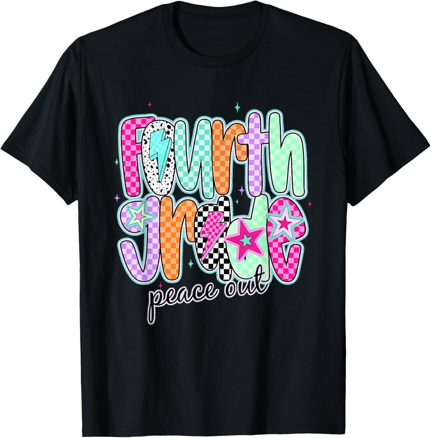 Fourth Grade Peace Out Last Day of School End of School Year T-Shirt - T-Shirt | Black