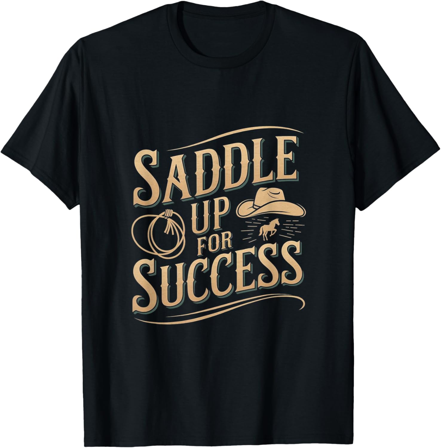 Saddle Up For Success Horse Trainer T-Shirt - T-Shirt | Black
