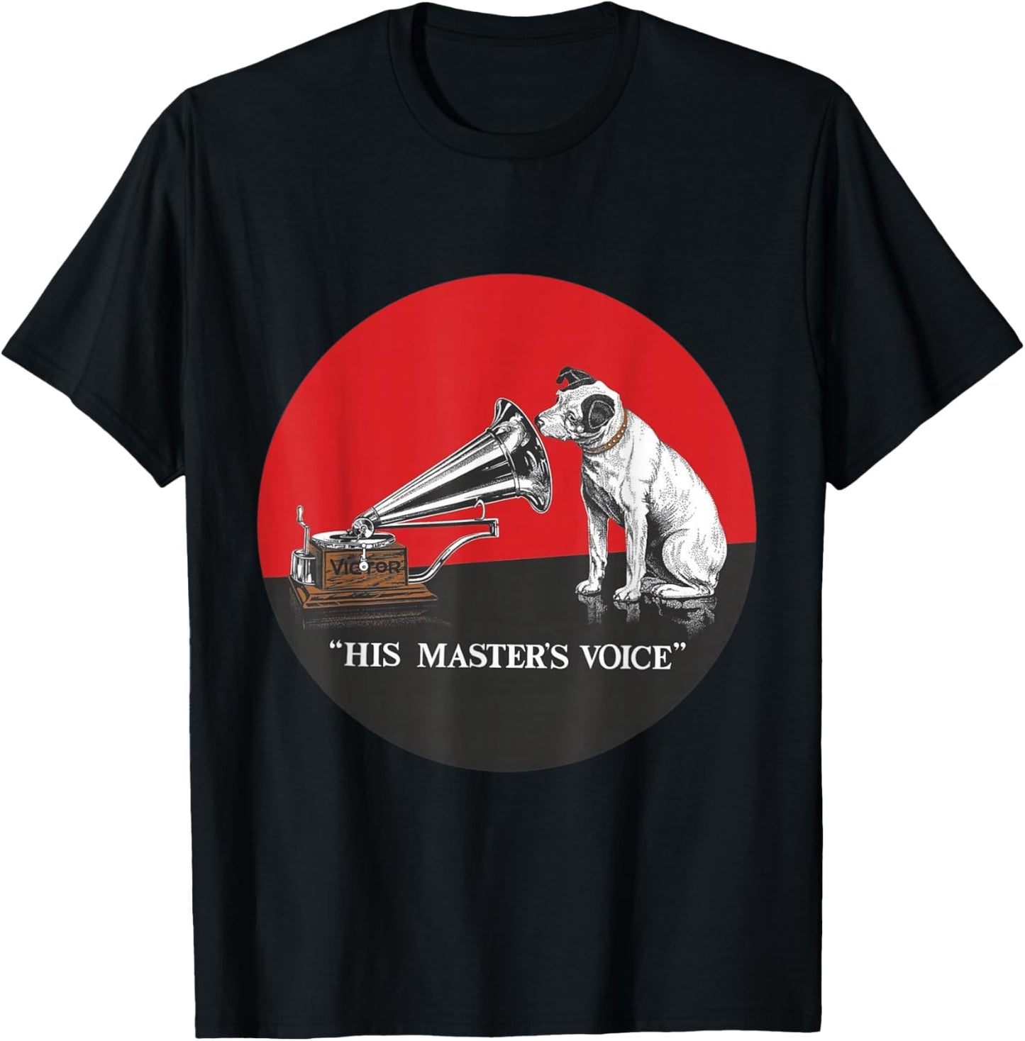His Master's Voice RCA Victor Nipper Dog T-Shirt - T-Shirt | Black