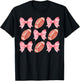 Football Sister Mom Tween Teen Girl Girly Pink Bow Preppy T-Shirt - T-Shirt | Black