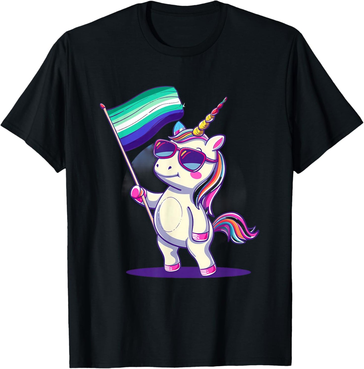 Unicorn MLM Pride LGBT MLM-Flagge Schwule Männliche Flagge LGBTQ T-Shirt - T-Shirt | Black
