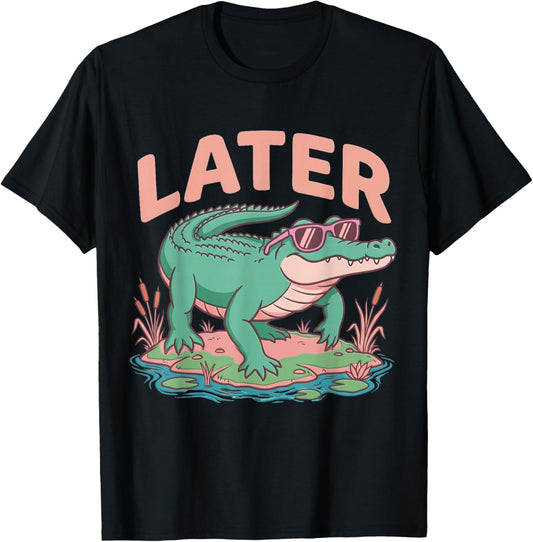 Last Day of School Teacher Summer See You Later Alligator T-Shirt - T-Shirt | Black