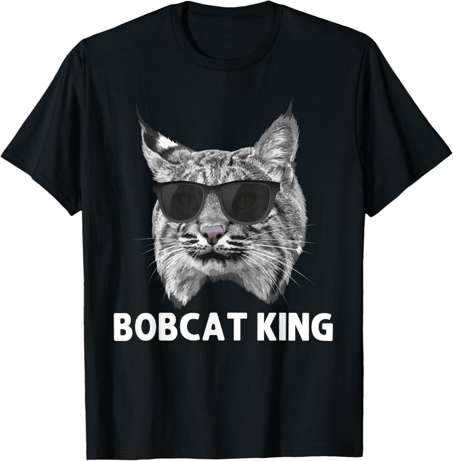 Cool Bobcat Art Dad Father Animal Bobcat Lover T-Shirt - T-Shirt | Black