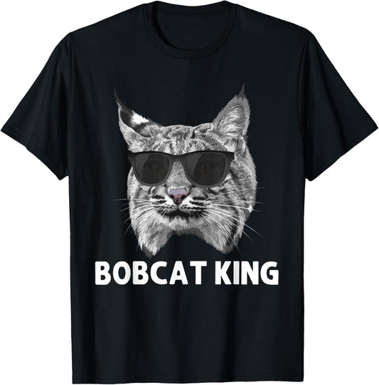 Cool Bobcat Art Dad Father Animal Bobcat Lover T-Shirt - T-Shirt | Black
