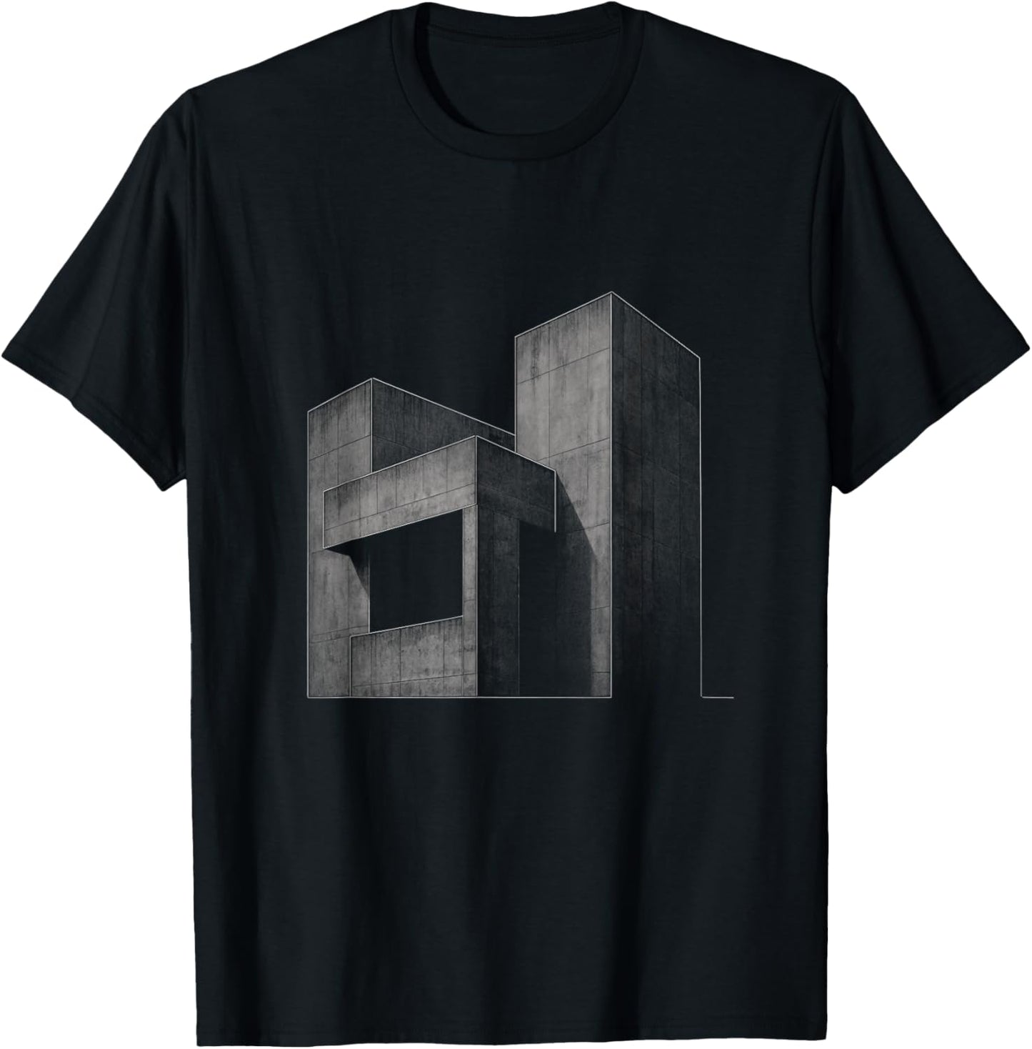 Brutalist Architecture (Graphics, Streetwear Urban Minimal) T-Shirt - T-Shirt | Black