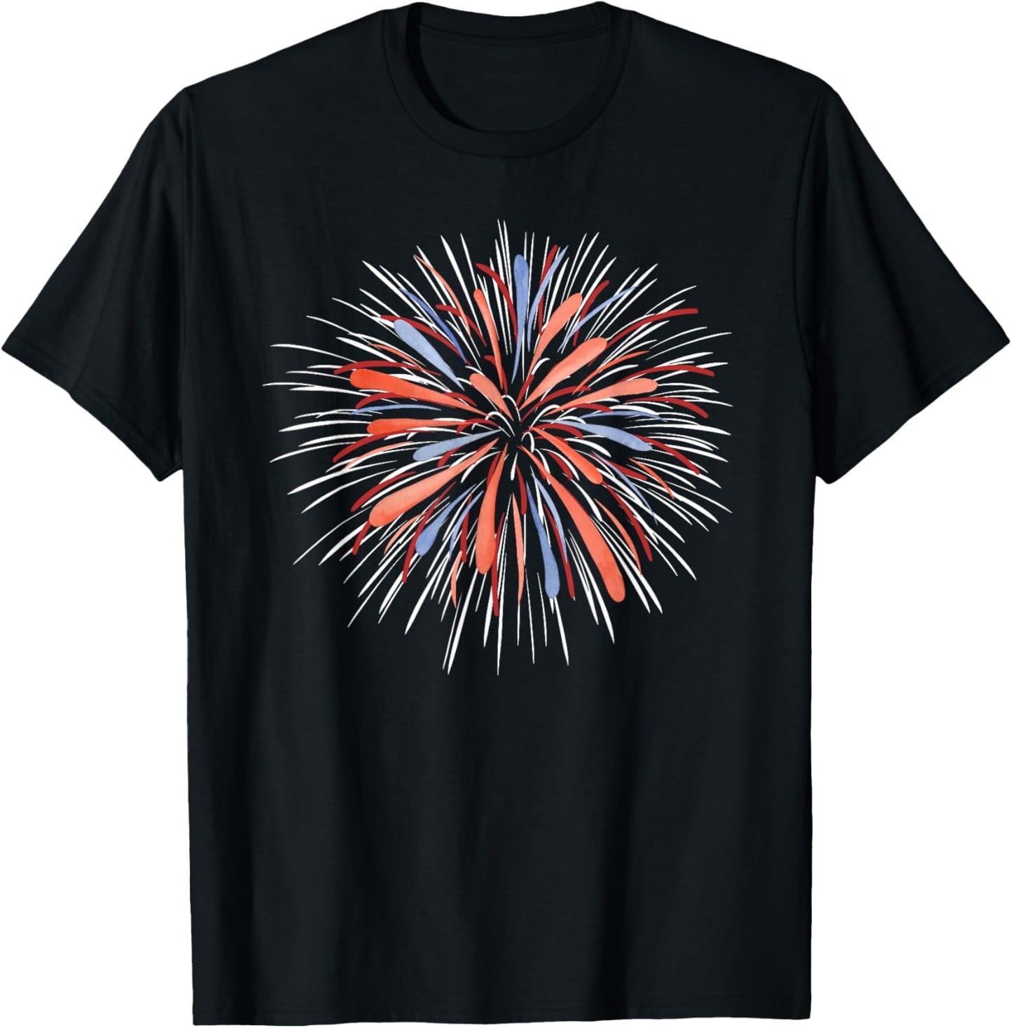 Fireworks Watercolor T-Shirt - T-Shirt | Black