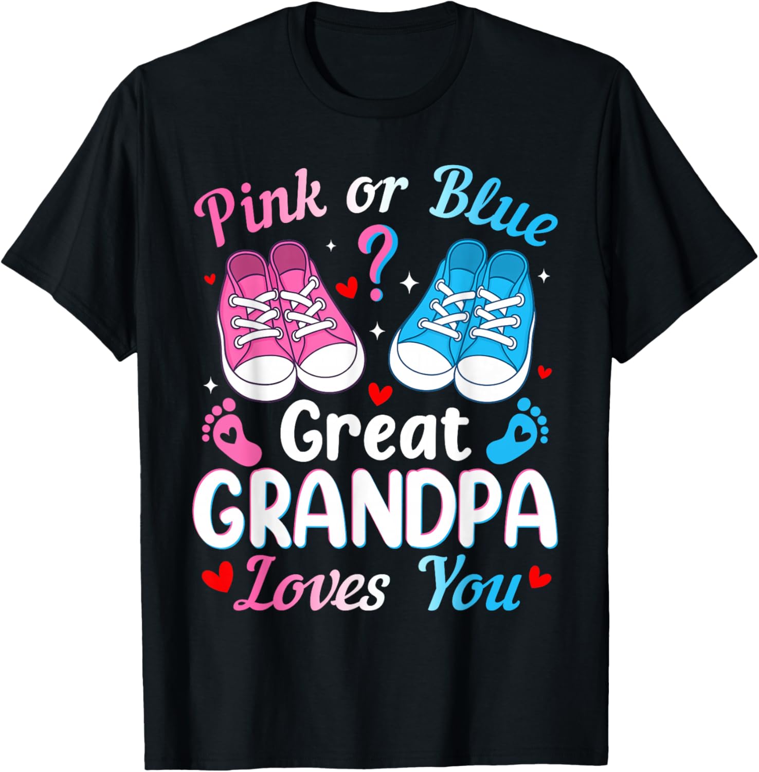 Pink or Blue Great Grandpa Loves You Baby Boy Girl T-Shirt - T-Shirt | Black