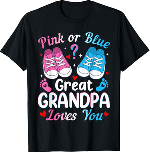 Pink or Blue Great Grandpa Loves You Baby Boy Girl T-Shirt - T-Shirt | Black