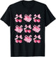 Coquette bow teacher student back to school books pink bows T-Shirt - T-Shirt | Black