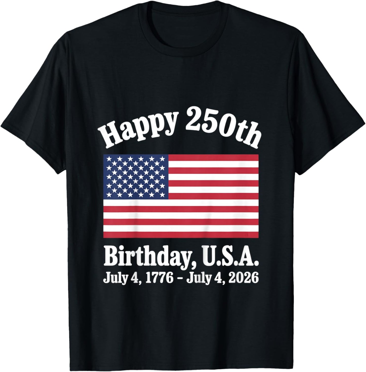 Happy 250th USA 4th of July 1776-2026 Kids Boys Girls T-Shirt - T-Shirt | Black