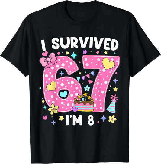 8 Year Old Girl Birthday Outfit Girls Funny 8th Birthday T-Shirt - T-Shirt | Black