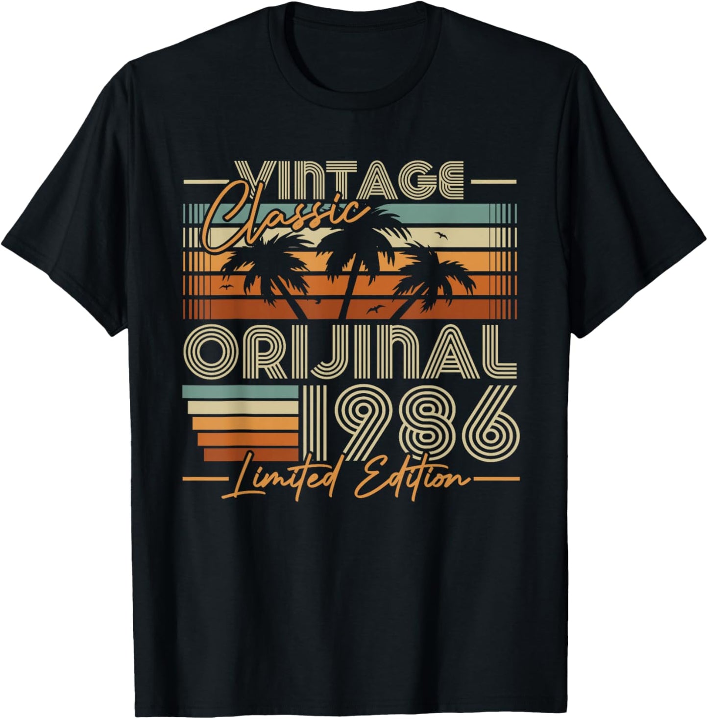 Vintage 1986 Rétro Cadeau 40 Ans Anniversaire Hommes Femmes T-Shirt - T-Shirt | Black