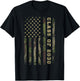 Camo Camouflage Class of 2030 USA Flag High School College T-Shirt - T-Shirt | Black